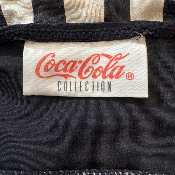 Vintage 1996 Coca-Cola Red and Black Striped One-Piece Swimsuit - Picture 10 of 13